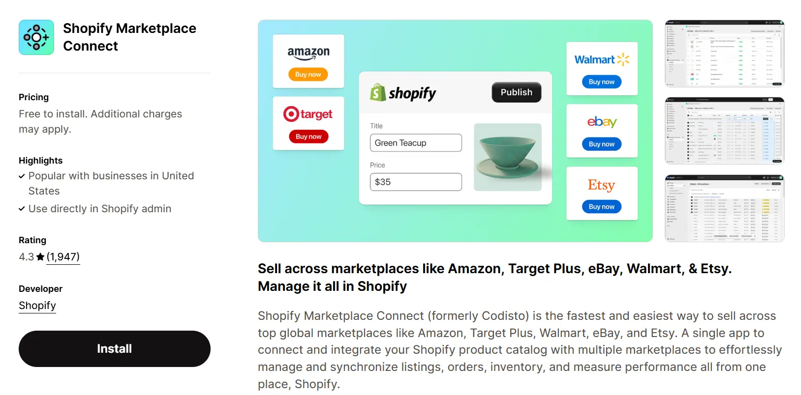 10. Shopify Marketplace Connect